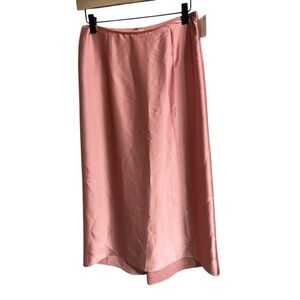 Vince pink satin long‎ midi slip skirt size 2. waist length 31 NWT retail $223.